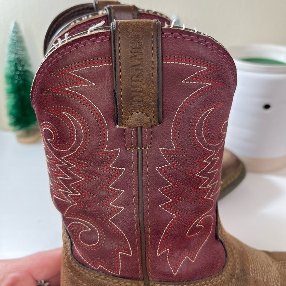 Durango Kids 8” Western Briar Brown Brick Red Cowboy Boots - Picture 2 of 9